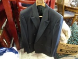 (R1) MENS BLACK EXTRAFINE WOOL ITALIAN WOOL SUIT COAT; MADE BY MARLANE FOR R DAMIANI.