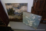 (R1) 2 UNFRAMED CANVASES: 1 OF CHERRY BLOSSOMS: 18