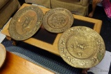 (R2) BRASS WALL HANGINGS; 3 TOTAL; 2 ROUND (24