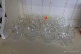 (R3) SET OF 24 CLEAR GLASS SINGLE HANDLED PUNCH BOWL CUPS.