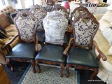 (R1) DINING CHAIRS; FROM COASTER FINE FURNITURE. BOTH SEATS AND BACKS ARE CUSHIONED, AND THE RIVETED
