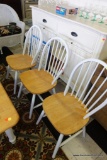 (R3) WHITE/LIGHT WOOD CHAIRS; MADE BY BETTER HOMES AND GARDENS TO COORDINATE PERFECTLY WITH