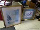 (BACK) LOT OF FLORAL FRAMED PRINTS; 4 TOTAL PIECES. 2 SMALLER ARE BY A. RENEE DOLLAR AND FROM THE