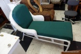 (R4) WICKER CHAISE LOUNGE; MADE BY HAMPTON BAY. EXCELLENT CONDITION WITH THE MAKER'S EMBLEM ON THE