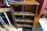 (R3) 3-SHELF BOOKCASE; PRINTED WOODEN 3 SHELF BOOKCASE/HUTCH TOP FOR A DESK: 28