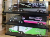 (SR1) LOT OF THREE 1:87 SCALE DIE CAST TRANSFERS AND TRAILERS: 1 INTERSTATE BATTERIES (1 OF 10,000),