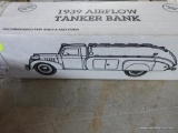 (SR2) ERTL 1:25 SCALE 1939 AIRFLOW TANKER DIE CAST BANK. BRAND NEW IN THE BOX.