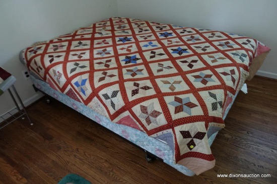 (BD4) ANTIQUE HAND MADE STAR PATTERNED QUILT THESE ARE ALL APPROXIMATELY THE SAME SIZE 68 X 86"