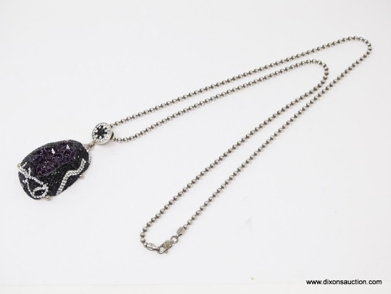FIRST UP TONIGHT FROM A LOCAL ESTATE WE HAVE A GORGEOUS STERLING SILVER AND AMETHYST CRYSTAL PENDANT