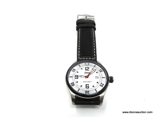 JEEP BRAND MEN'S WRIST WATCH. THIS IS A SHARP-LOOKING WATCH, MODEL # 4011. WATER RESISTANT TO 165