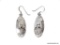 STERLING SILVER - .925 LADIES MODERNIST EARRINGS. MEASURES: 32 X 15 MM