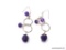 STERLING SILVER - .925 LADIES AMETHYST EARRINGS - DESIGNER MADE. THESE MATCH LOT #106.