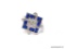 STERLING SILVER - .925 LADIES 2 CT SAPPHIRE AND GEMSTONE RING. SIZE 9