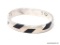 STERLING SILVER - .925 LADIES SIGNED TAXCO INLAID BLACK ONYX BRACELET. TL-E5 (A RARE PIECE)