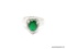 STERLING SILVER - .925 LADIES 2 CT PEAR-SHAPED EMERALD RING. SIZE 8