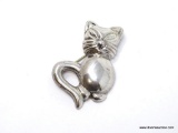 STERLING SILVER - .925 LADIES TAXCO LARGE CAT BROOCH SIGNED T-130