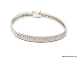 STERLING SILVER - .925 LADIES DIAMOND CUT OMEGA BRACELET. MEASURES: 7.5 INCHES LONG