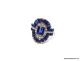 LADIES 3.25 CT SAPPHIRE AND GEMSTONE RING SIZE 10