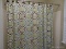 (BA1) BATHROOM ACCESSORIES; TISSUE BOX COVER AND FABRIC SHOWER CURTAIN WITH RINGS, MEDALLION PRINTED