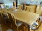 (DR) BERNHARDT DINING ROOM TABLE; LIGHT OAK WITH INLAY TOP DESIGN. RECTANGULAR WITH ROUNDED CORNERS