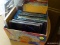(TAB) TABLE LOT; MULTICOLORED STORAGE BOX AND OVER 20 JEWEL CASES FOR CD'S AND REWRITABLE DVDS.