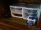 (OFF) SHELF LOT; INCLUDES 2 WHITE/FROSTED PLASTIC 3-DRAWER DESKTOP STORAGE UNITS AND A PAIR OF