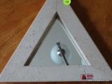 (DR) MARBLE FRAMED DELTA TRIANGLE MIRROR. STANDS 10