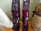 (DR) PAIR OF AFRICAN MAHOGANY BOOKENDS.