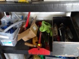 (GAR) SHELF LOT; INCLUDES TOOLS SUCH AS WRENCHES, TROWEL, SOCKETS, HAMMER, AND ALSO INCLUDES BLACK