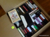 (TAB) TABLE LOT; INCLUDES ONE BOX OF AUDIO CASSETTE TAPES FILLED WITH HOURS OF MUSICAL ENTERTAINMENT