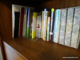 (OFF) SHELF LOT; INCLUDES AROUND 20 VOLUMES ON VARIOUS TOPICS ALONG WITH 3 PHOTO ALBUMS COVERED IN
