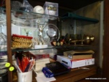 (OFF) SHELF LOT; ITEMS FROM RIGHT SIDE OF MIRRORED SECTION. INCLUDES A HANK AARON COMMEMORATIVE