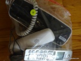 (FOY) TELEPHONE LOT; PLASTIC BAG OF PHONE RECEIVERS/CHARGER BASES, ADAPTERS, ETC.