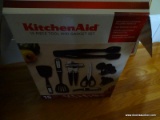 (DR) BOX OF ASSORTED KITCHEN UTENSILS; BLACK IN COLOR.