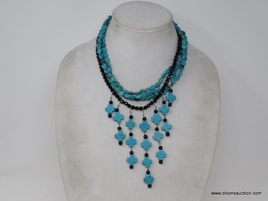 .925 AND TURQUOISE NECKLACE, ***NICE***
