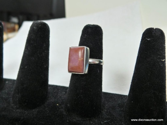 .925 RING WITH STONE, SIZE 9