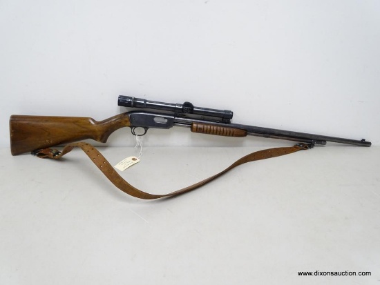 WINCHESTER MODEL 61 .22 CALIBER PUMP ACTION RIFLE WITH WEAVER V22 SCOPE AND SLING. SERIAL NUMBER