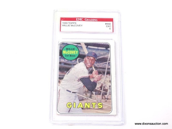1969 TOPPS WILLIE MCCOVEY BASEBALL CARD, ENCAPSULATED AND GRADED EXC 6.
