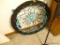 (BR3) MESH BUNGEE CHAIR; ROUND SEAT ON METAL FRAME, TEAL AND BLACK IN COLOR. 32