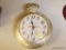 (K) POCKET WATCH SHAPED CLOCK BY SPARTUS; ELECTRIC POWERED, MEASURES 10