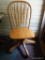 (SUN) SOLID WOOD ROUNDED ARCHING BACK ADJUSTABLE SIDE CHAIR WITH 6 VERTICAL SLATS, MOLDED SEAT, AND