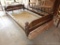 (GAR) ANTIQUE TWIN SIZE BED WITH BOLTED RAILS. HAS SLATS: 43? X 72? X 17?