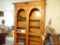 (LR) ARCHING DOUBLE BOOKCASE; MAGNIFICENT KNOTTY LIGHT WOOD FINISH DOUBLE BOOKCASE. TWICE THE