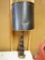 (GAR) BRASS AND BLACK PAINTED LAMP WITH SHADE AND FINIAL: 38? TALL