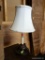 (GAR) BRONZE TONED LAMP WITH SHADE AND FINIAL: 21? TALL