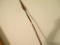 (LR) SPEAR; PRIMITIVE WOOD/ IRON HUNTING WEAPON. BRASS TIP/ BLADE WITH WOODEN HANDLE AND WIRE