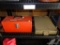 (GAR) RED METAL TOOL BOX BY KENNEDY, FILLED WITH ASSORTED TUBING. TOOL BOX HAS HANDLE AND MEASURES