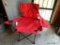 (GAR) RED CAMPING CHAIR; COLLAPSIBLE CANVAS CHAIR WITH DRAWSTRING BAG INCLUDED.
