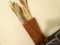 (LR) LOT OF 17 ARROWS IN LEATHER SHEATH; MOST ARE BAMBOO, HAVE REAL FEATHERS AS FLIGHTS, AND HAVE