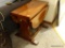 (LR) DROP LEAF SIDE END TABLE; WITH TRESTLE BASE; MATCHES LOT #59, PEG-CONSTRUCTION FROM VERY RUSTIC